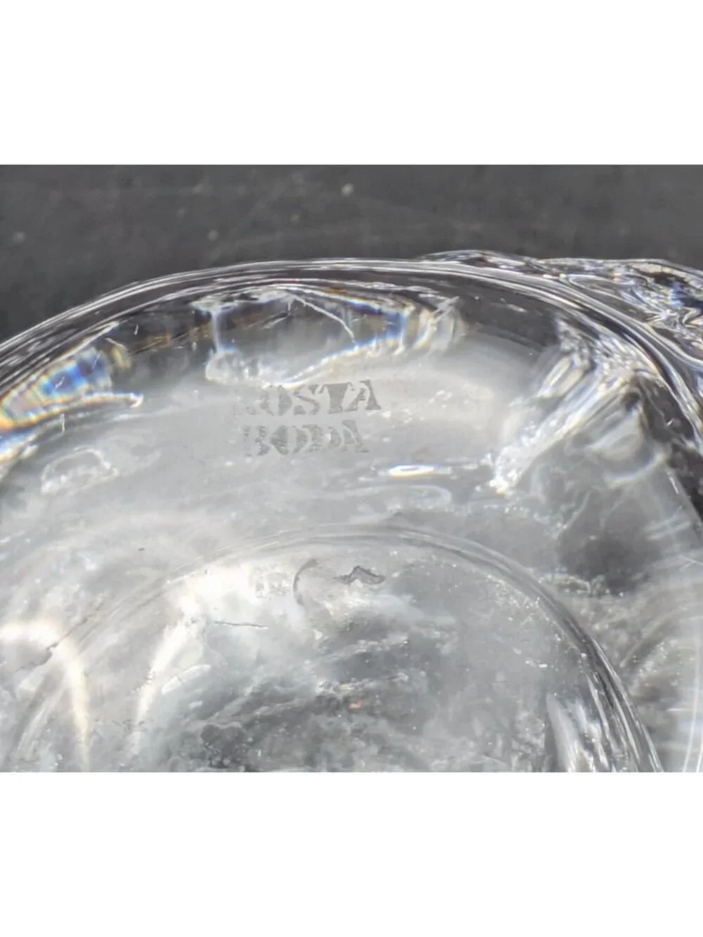 Kosta Boda Votive Candle Holder Snowball Clear Crystal Glass Sweden 3